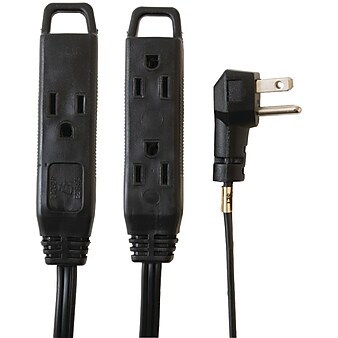 Axis 45515 3-outlet Indoor Extension Cord, 8ft (black)