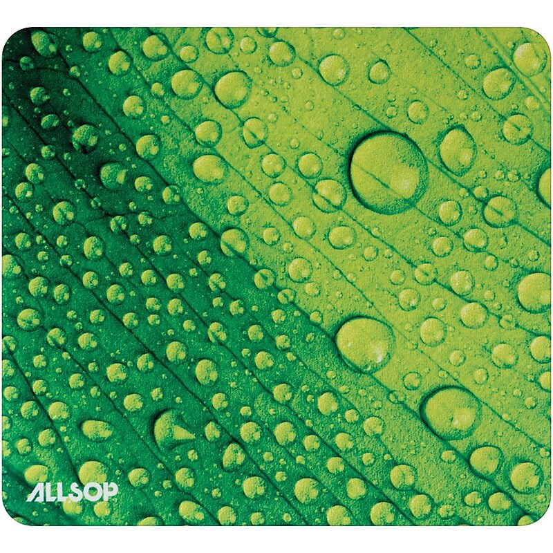 Allsop Naturesmart Non-Skid Mouse Pad, Leaf Raindrop (31624) image 1