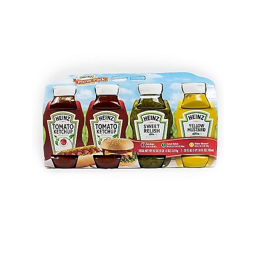 Heinz Picnic Pack, Ketchup/Relish/Mustard, 4/Pack (22000444) Staples