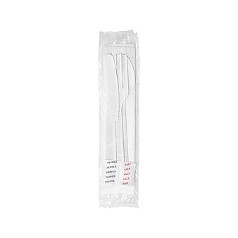 Berkley Square Individually Wrapped Plastic Assorted Cutlery Set, Medium-Weight, White, 250/Carton (1181239)