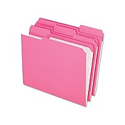 Pendaflex Double-Ply Reinforced Top Tab Colored File Folders, Letter Size, Pink, 100/Box (R15213PIN)