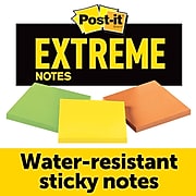 Post-it® Extreme Notes, 3" x 3", Multicolor, 45 Sheets/Pad, 3 Pads/Pack (EXTRM33-3TRYMX)