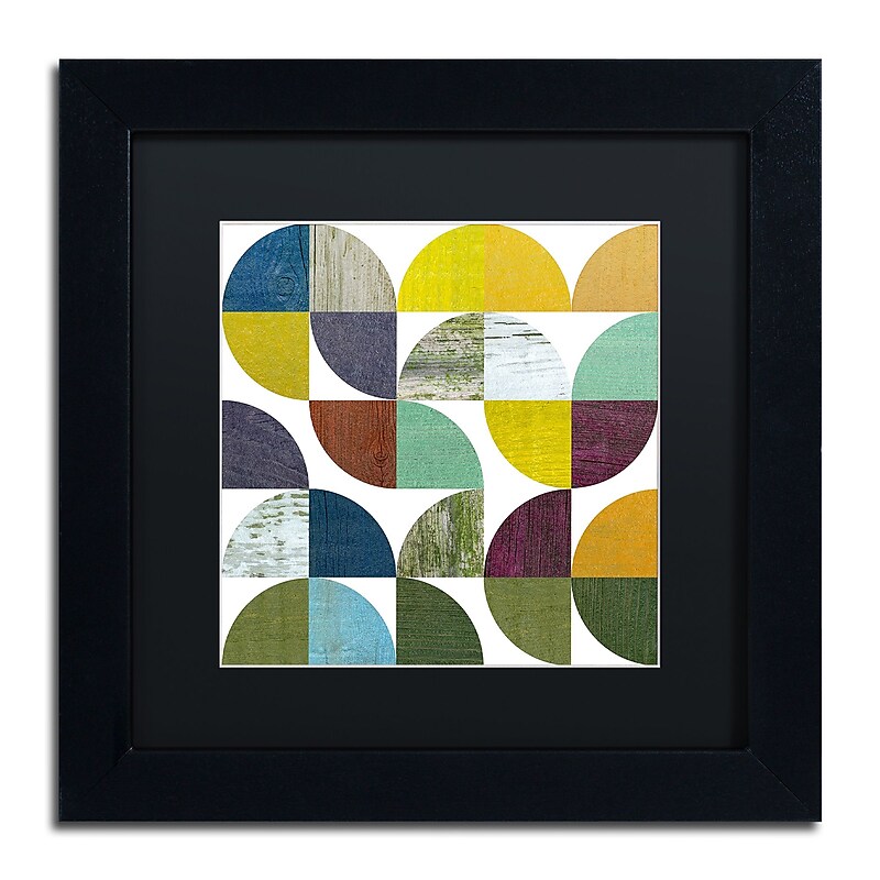 Trademark Fine Art Michelle Calkins 'Rustic Rounds 3.0' 11" x 11" Matted Framed (190836101542) image 1