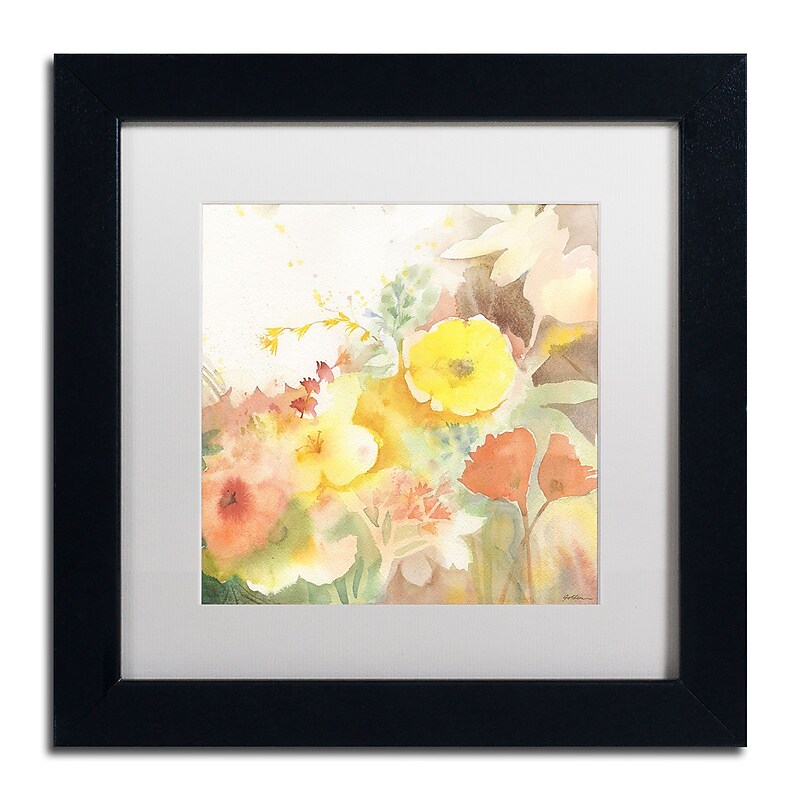 Trademark Fine Art Sheila Golden 'Yellow Path' 11" x 11" Matted Framed (190836240449) image 1