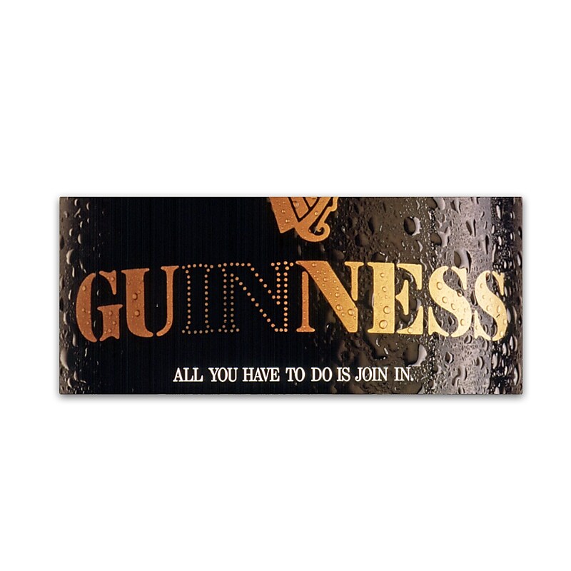 Trademark Fine Art Guinness Brewery 'All You Have To Do Is Join In' 8" x 19" Wall Art (190836243662) image 1