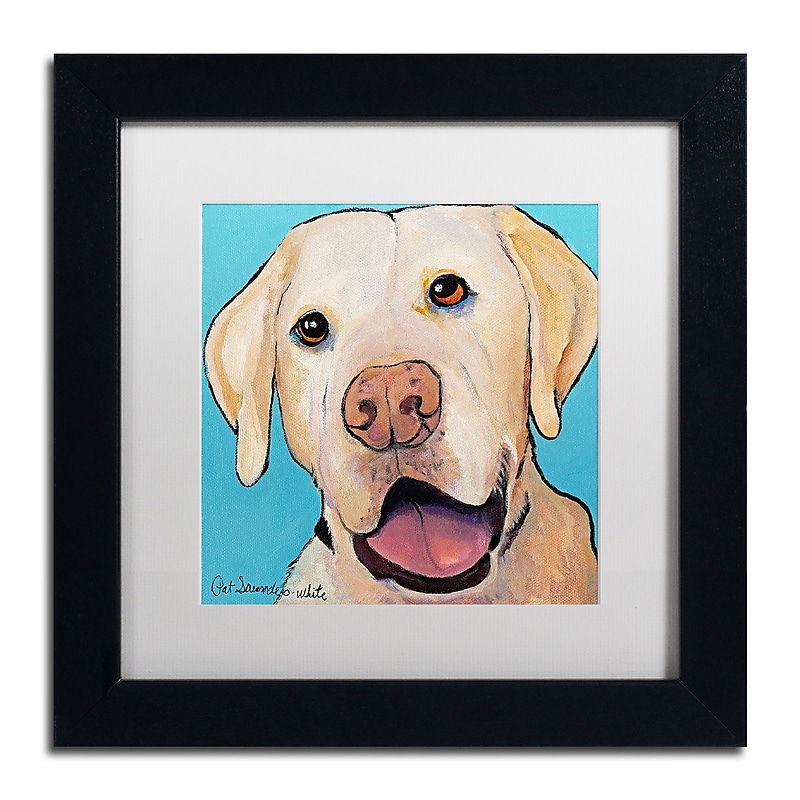 Trademark Fine Art Pat Saunders-White 'Lucky Dog' 11" x 11" Matted Framed (190836060641) image 1