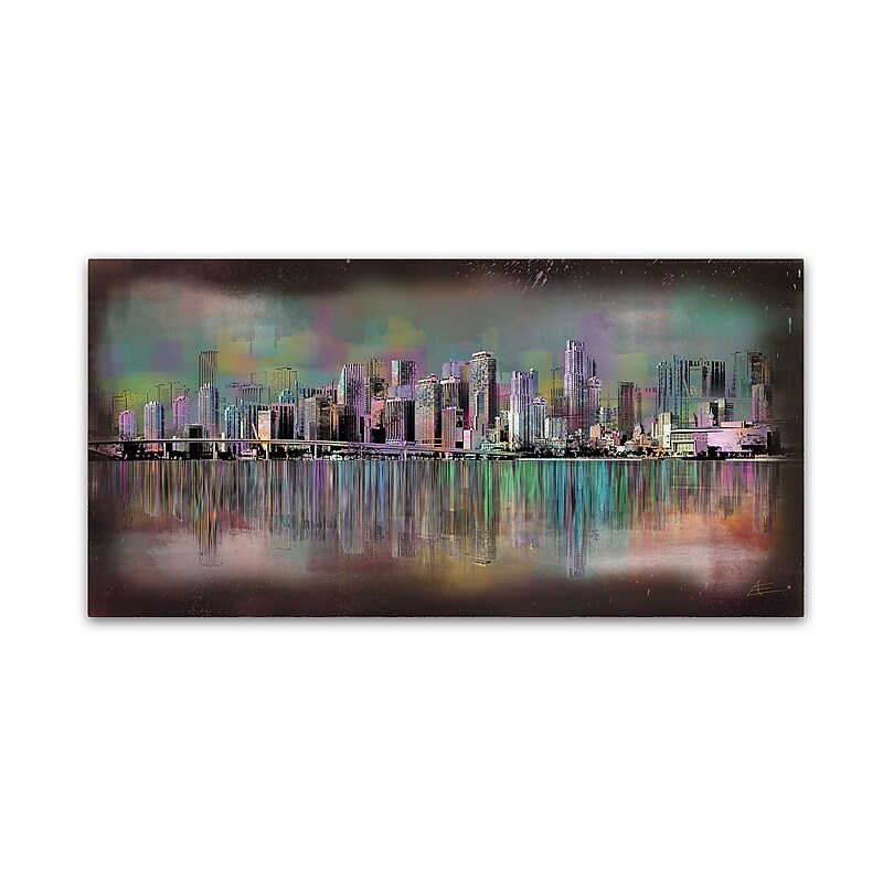 Trademark Fine Art Ellicia Amando 'Miami' 10" x 19" Canvas Stretched (190836278664) image 1