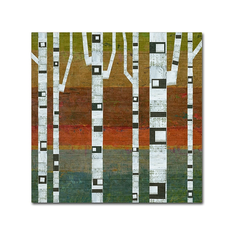 Trademark Fine Art Michelle Calkins 'Birches' 14" x 14" Canvas Stretched (190836070381) image 1