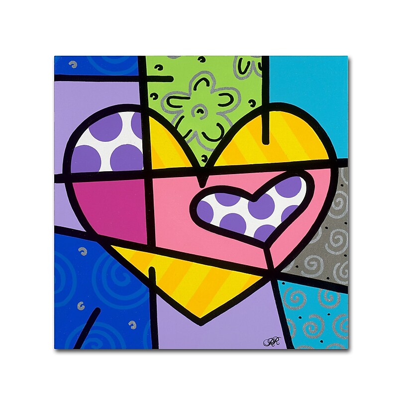 Trademark Fine Art Roberto Rafael 'Big Heart IV' 14" x 14" Canvas Stretched (190836280841) image 1