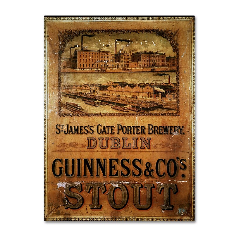Trademark Fine Art Guinness Brewery 'St. James' Gate Porter Brewery' 14" x 19" Wall Art (190836244317) image 1