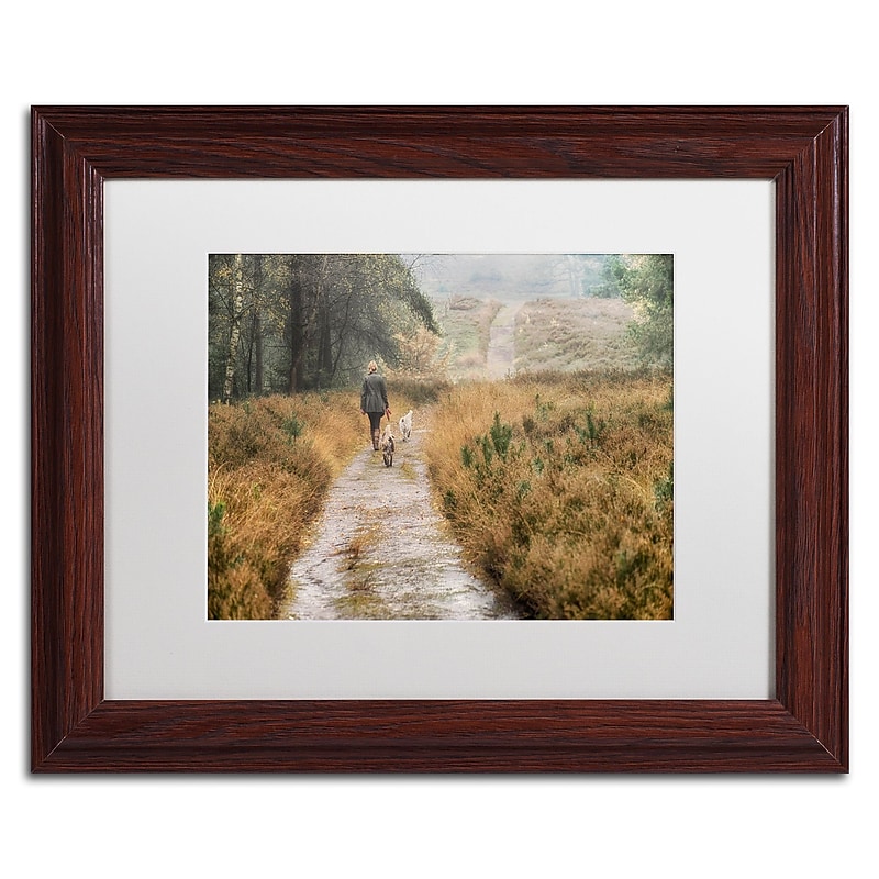 Trademark Fine Art Cora Niele 'Walking the Dogs' 11" x 14" Matted Framed (190836317042) image 1