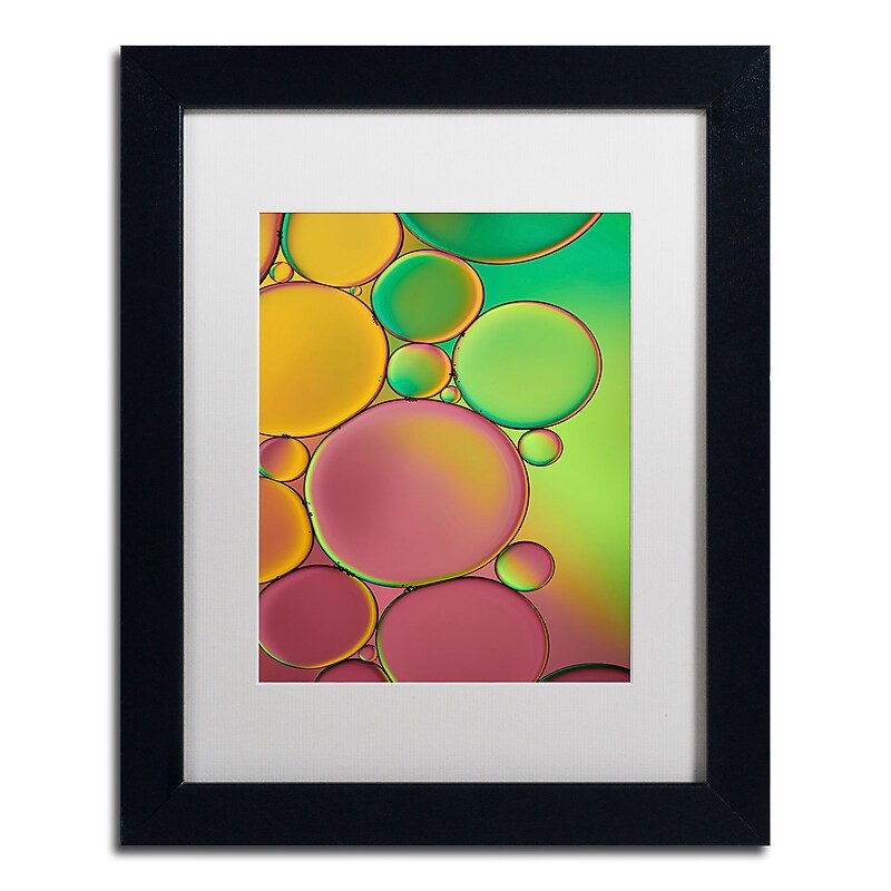 Trademark Fine Art Cora Niele 'Green and Orange Drops' 11" x 14" Matted Framed (190836253562) image 1