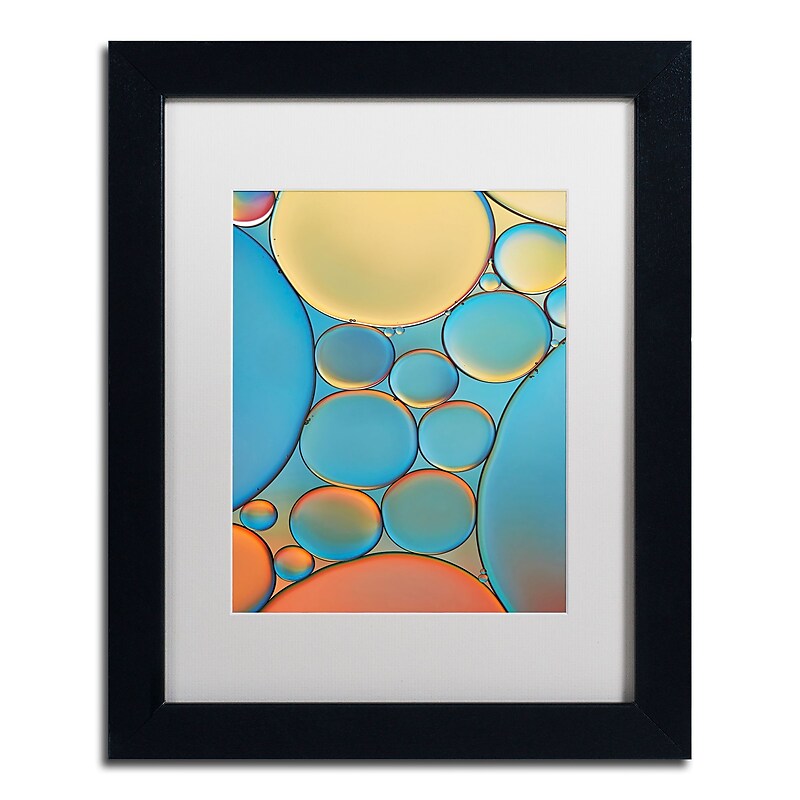 Trademark Fine Art Cora Niele 'Blue and Apricot Drops' 11" x 14" Matted Framed (190836253142) image 1