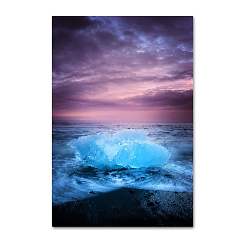 Trademark Fine Art Philippe Sainte-Laudy 'Ice at Sunset' 12" x 19" Canvas Stretched (190836299744) image 1