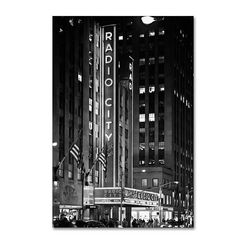 Trademark Fine Art Philippe Hugonnard 'Radio City Music Hall' 12" x 19" Canvas Stretched (190836117000) image 1