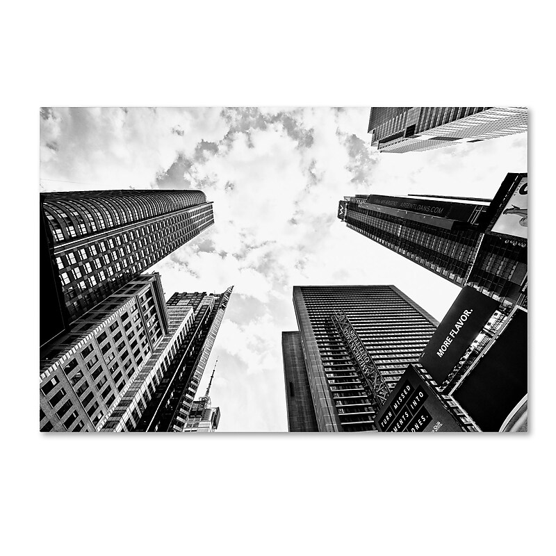 Trademark Fine Art Philippe Hugonnard 'Times Square Skyscrapers' 12" x 19" Canvas Stretched (190836112968) image 1