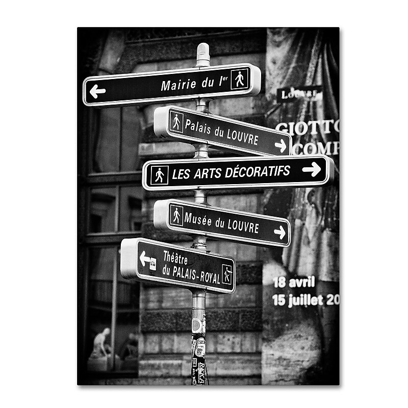 Trademark Fine Art Philippe Hugonnard 'Traffic Signs Paris' 14" x 19" Canvas Stretched (190836053216) image 1