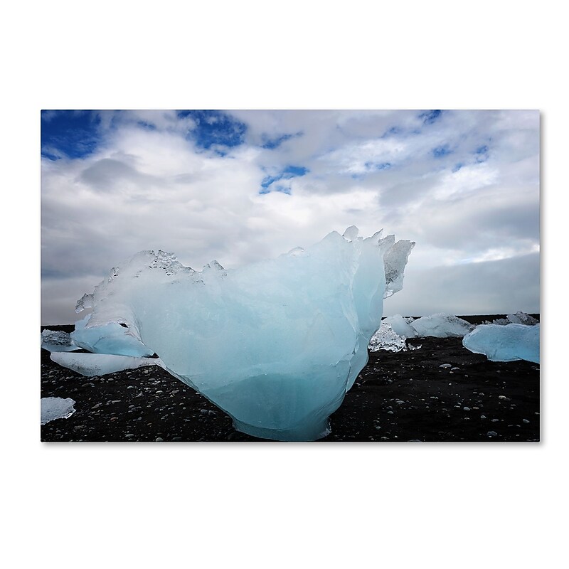 Trademark Fine Art Philippe Sainte-Laudy 'Ice on the Beach' 12" x 19" Canvas Stretched (190836300303) image 1