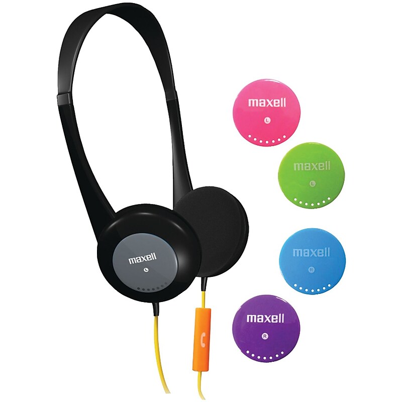 Maxell Action Kids On-Ear Headphones with Microphone, Multicolor (MXL195004) image 1