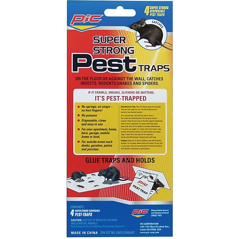 PIC Glue Pest Trap for Spiders & Snakes, 4-Pack, (GPT-4) image 1