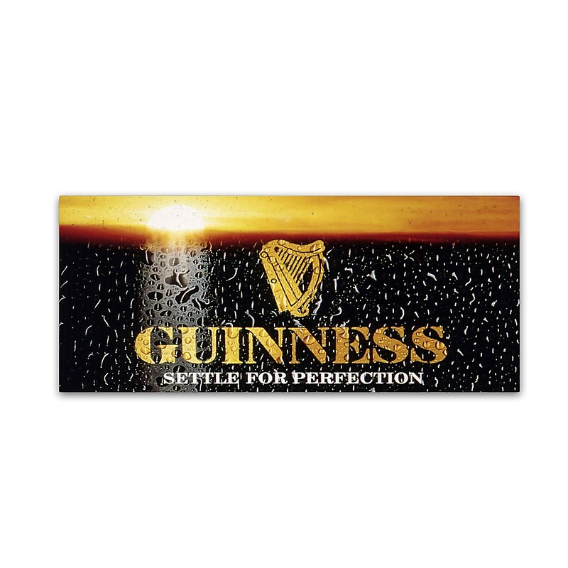 Trademark Fine Art Guinness Brewery 'Settle For Perfection' 10" x 24" Wall Art (190836243716) image 1