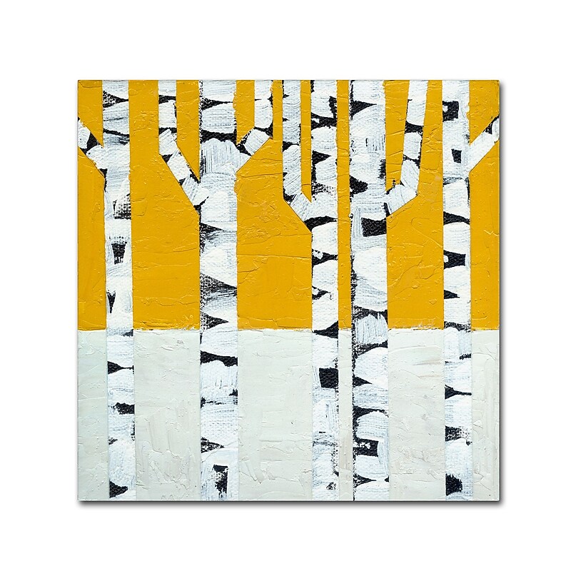 Trademark Fine Art Michelle Calkins 'Seasonal Birches - Winter' 18" x 18" Canvas Stretched (190836102877) image 1