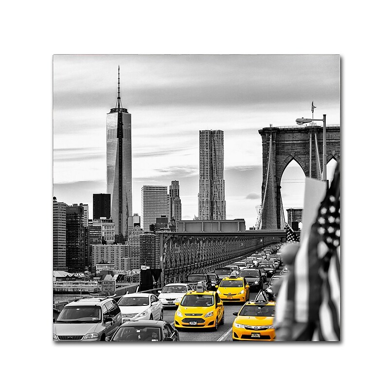 Trademark Fine Art Philippe Hugonnard 'Taxis in New York' 18" x 18" Canvas Stretched (190836121212) image 1