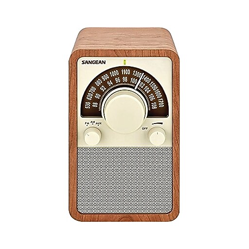 Sangean WR-15 Tabletop Retro Wooden Cabinet Analog AM/FM Radio