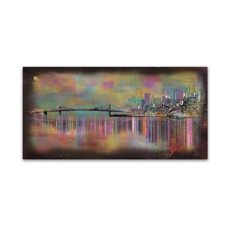 Trademark Fine Art Ellicia Amando 'San Francisco Bridge' 12" x 24" Canvas Stretched (190836278435) image 1