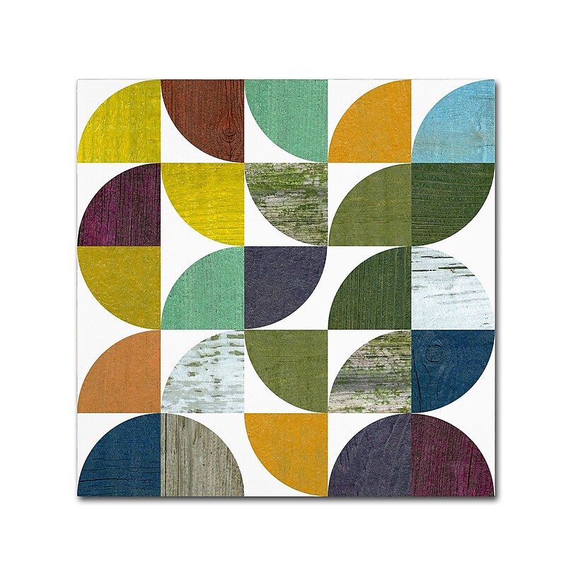 Trademark Fine Art Michelle Calkins 'Rustic Rounds 1.0' 18" x 18" Canvas Stretched (190836101276) image 1