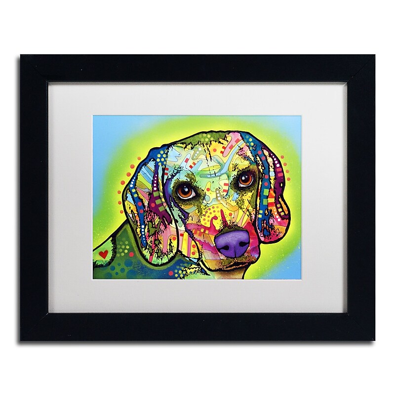 Trademark Fine Art Dean Russo 'Beagle' 11" x 14" Matted Framed (190836145843) image 1