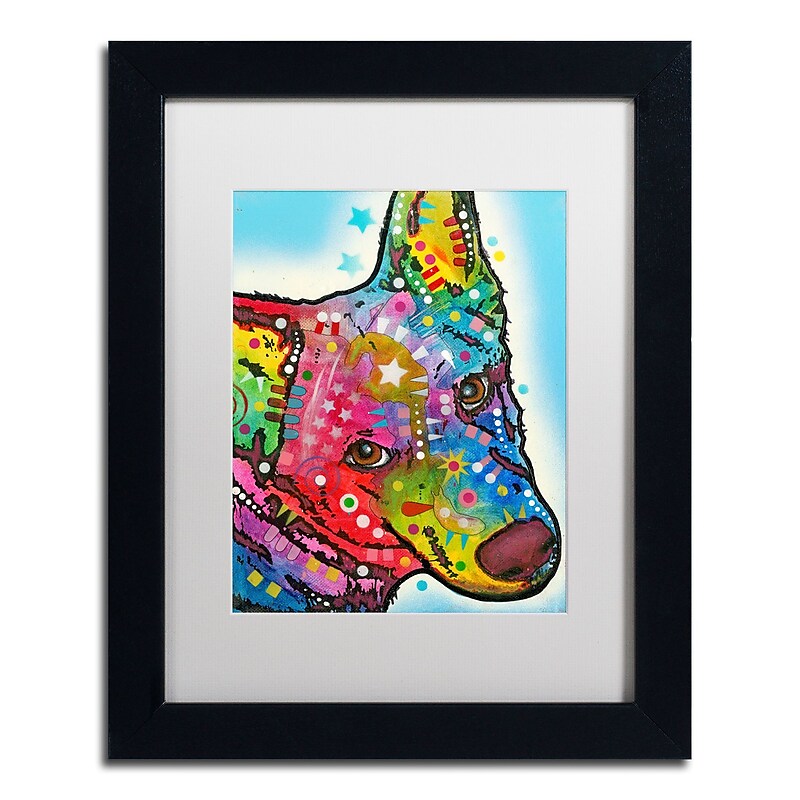 Trademark Fine Art Dean Russo 'Aussie Sheep Dog' 11" x 14" Matted Framed (190836136841) image 1