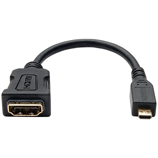 to DVI-D Cable Adapter M/F 6,Black 6-in. Type D Tripp Lite 6-Inch Micro-HDMI P132-06N-MICRO