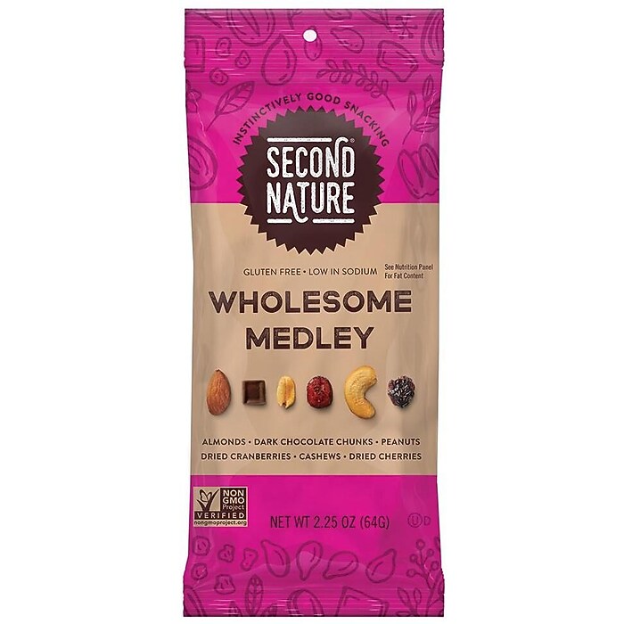 Second Nature Wholesome Medley Gluten Free Trail Mix, 2.25 oz., 12