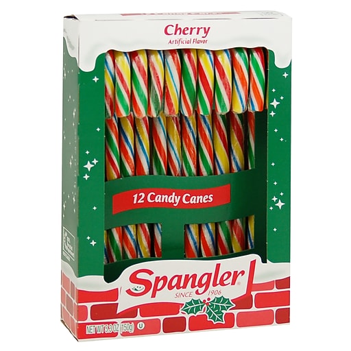 Spangler Cherry Candy Canes, 12 Canes per Pack, 3 Packs/Box (211X0001