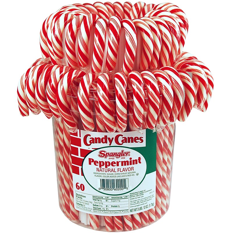 Spangler Peppermint Candy Canes Hard Candy, 60 oz., 60 Pieces (211-X0012) image 1