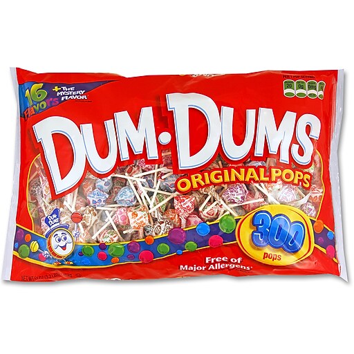Dum Dums Lollipops, Assorted Flavors, 51 oz., 300/Pieces