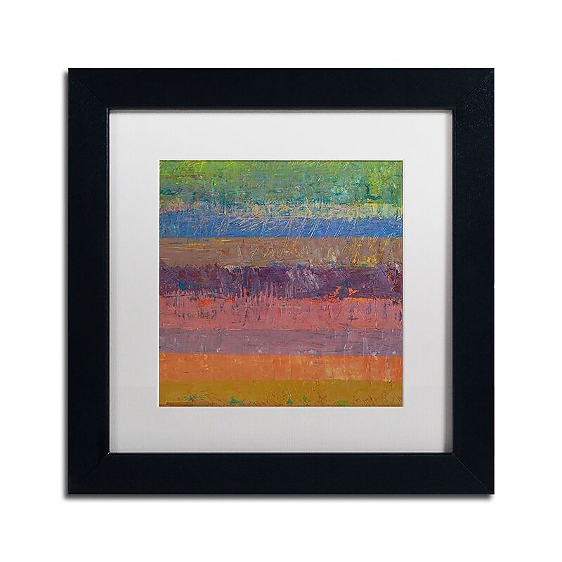 Trademark Fine Art Michelle Calkins 'Pink Line' 11" x 11" Matted Framed (190836074839) image 1