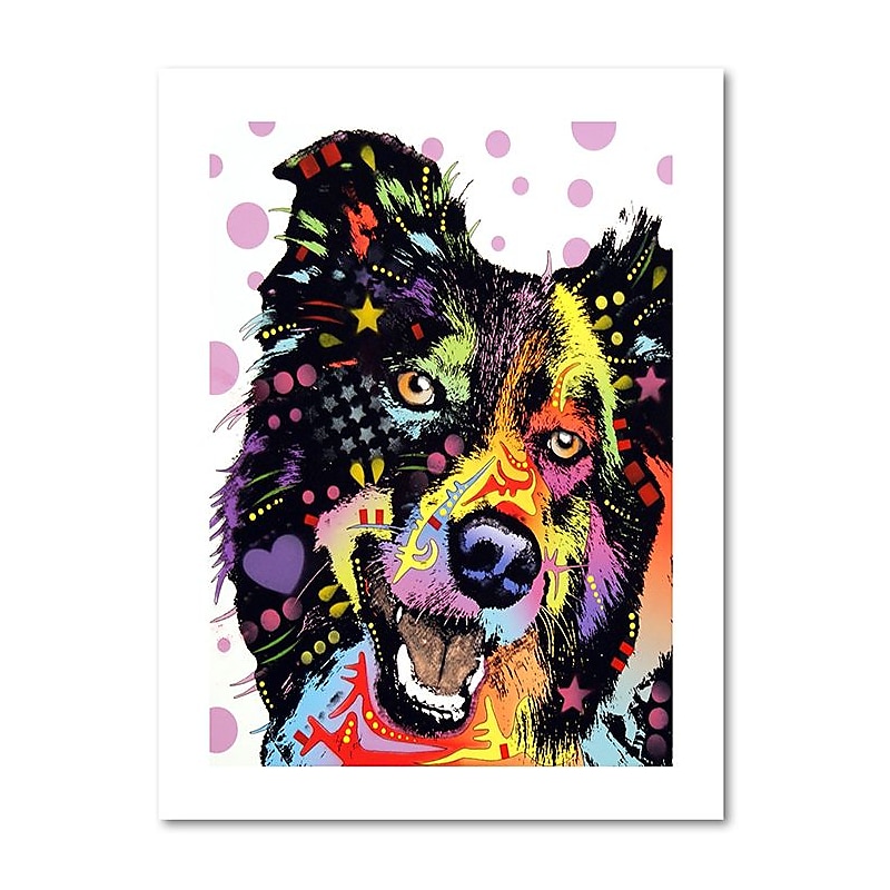 Trademark Fine Art Dean Russo 'Border Collie' 18" x 24" Paper Rolled (190836145973) image 1