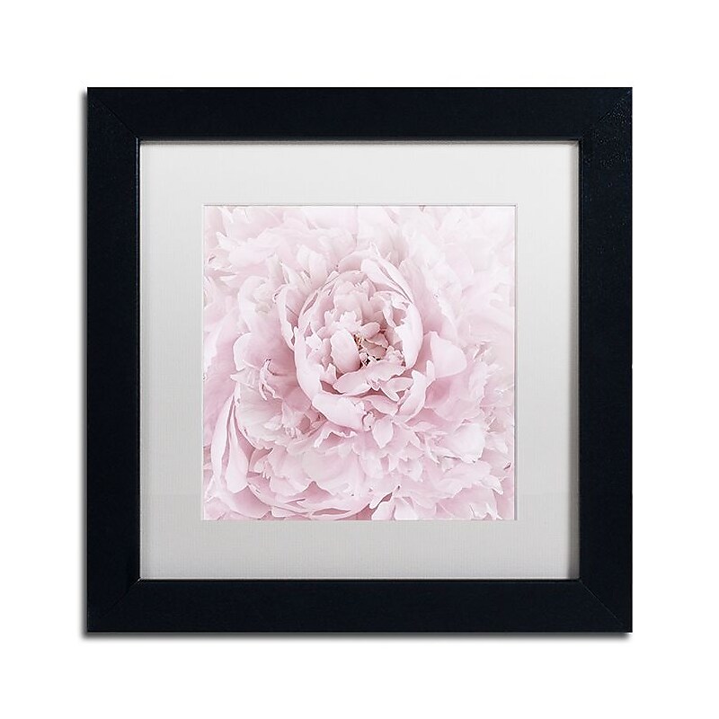 Trademark Fine Art Cora Niele 'Pink Peony Flower' 11" x 11" Matted Framed (190836307128) image 1