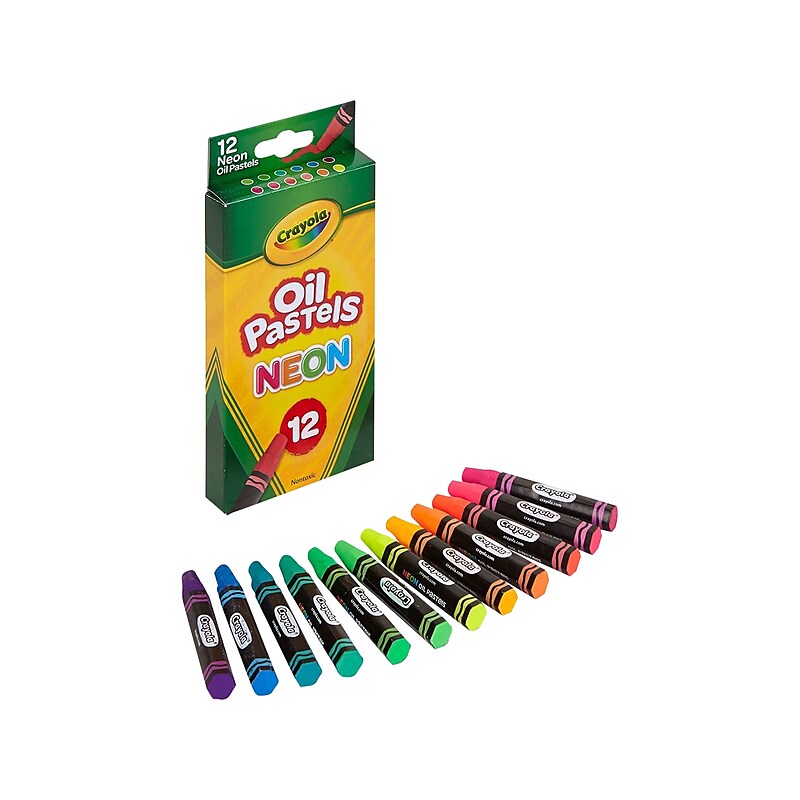Crayola Neon Oil Pastels Crayons, 12/Box (52-4613) image 1