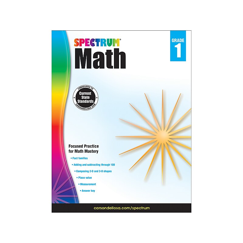 Spectrum Math Grade 1, Paperback Workbook (704561) image 1