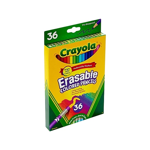 Crayola Erasable Colored Pencils, Assorted Colors, 36/Pack (68-1036)