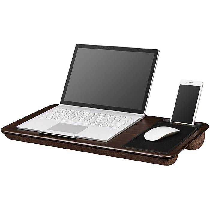 Lapgear Home Office 22.5 x 12 Polyester Lap Desk Espresso Wood 91475 Staples
