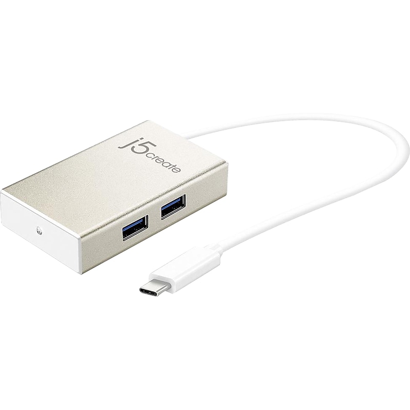 j5create 4-Port USB 3.0 Hub, Silver (JCH343US) image 1