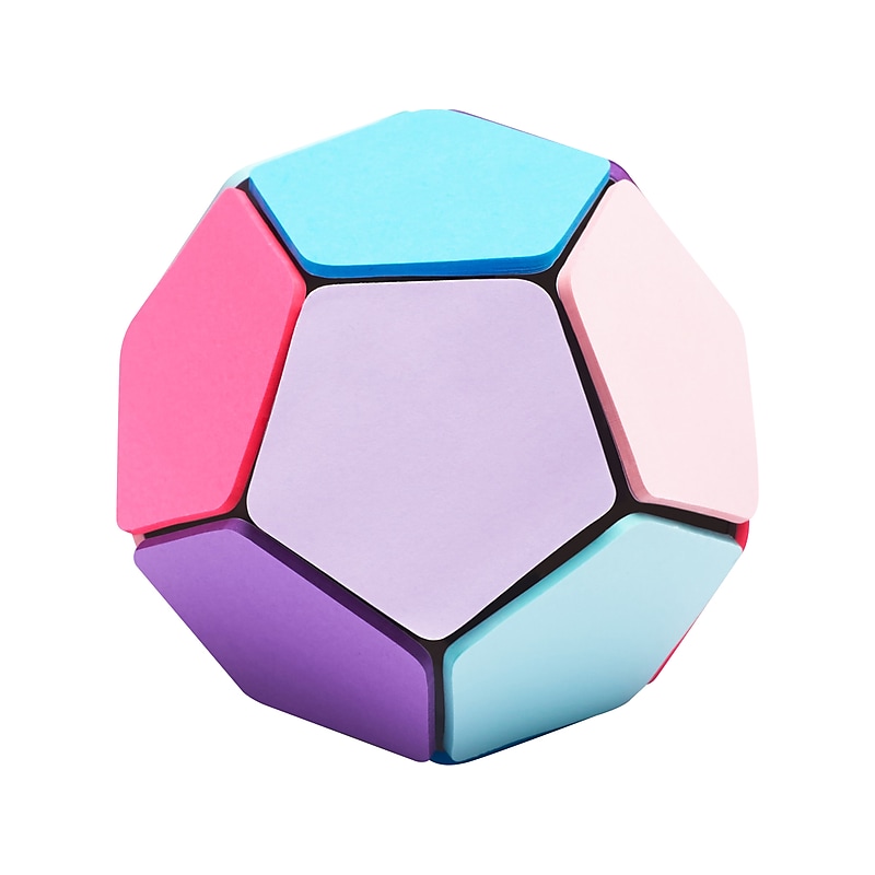 Poppin 1" Removable Notes Ball, Assorted Pastels, 25 Sheets/Pad, 12 Pads/Ball (109502) image 1