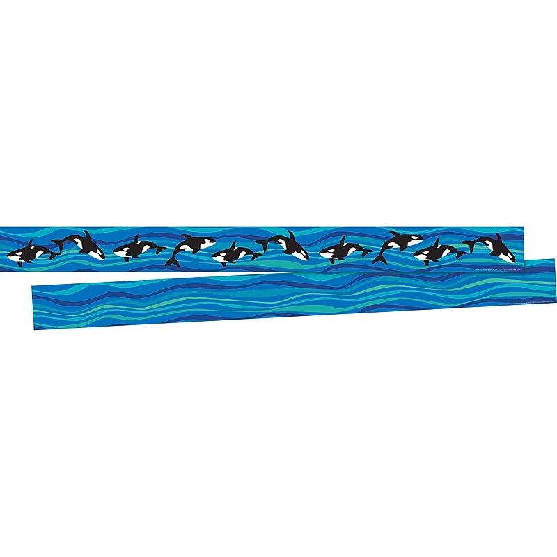 Barker Creek Double-Sided Border, 35" x 3", Whales, 12/Pack (BC929) image 1