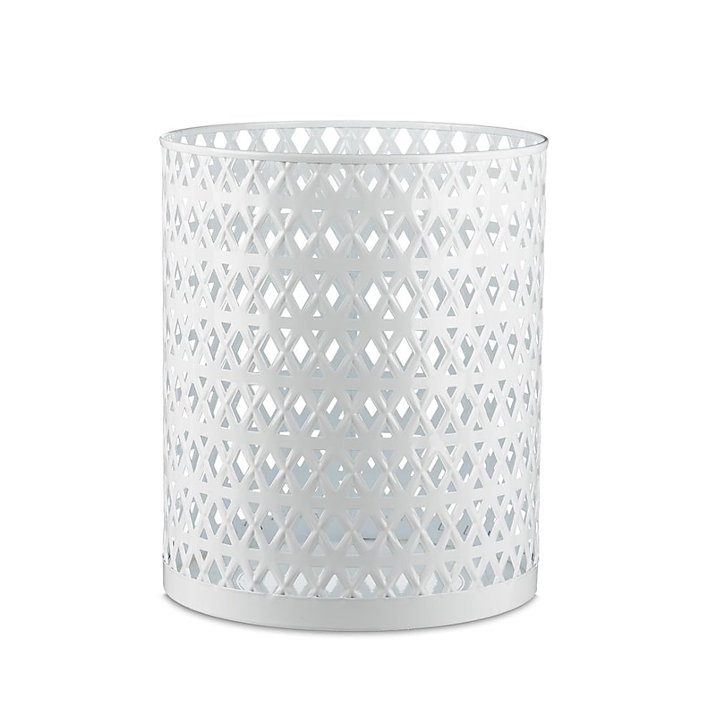 Design Ideas, LTD. Mosaic WasteCan, White, 11x9.1x9.1 in. (3431031) image 1