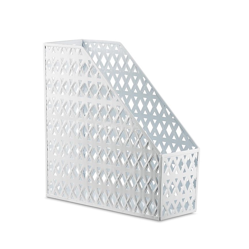Design Ideas, LTD. Mosaic Magazine File, White, 10.2x9.9x3.9 in. image 1