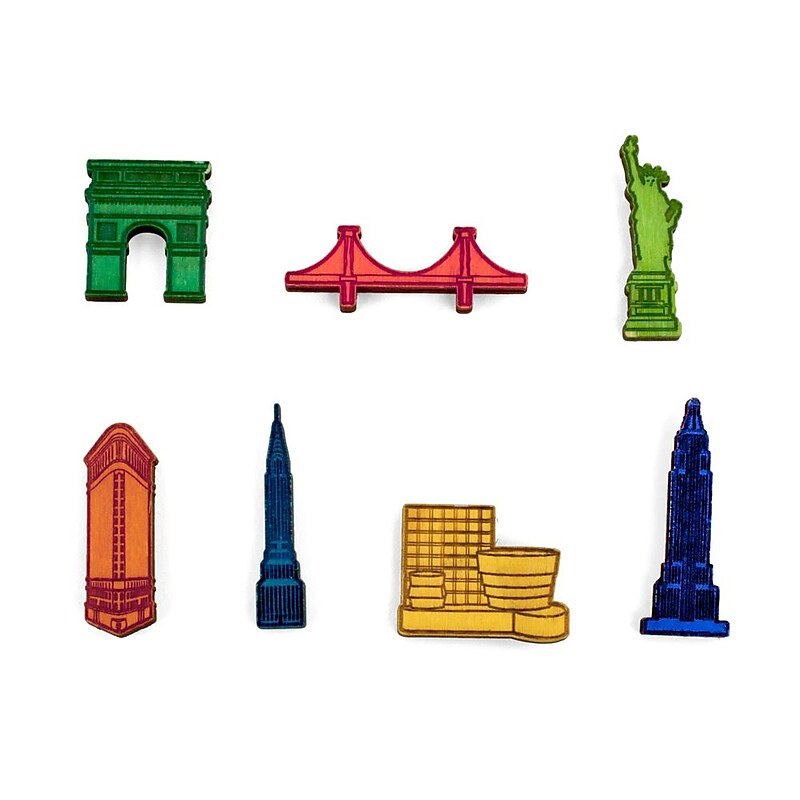 Design Ideas, LTD. Landmark Magnets-NYC, Multi, 1.5x1x0.2 in., Set/7 (3205077) image 1